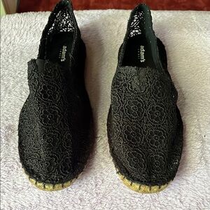 Adams Black Lace Slip-On Shoes